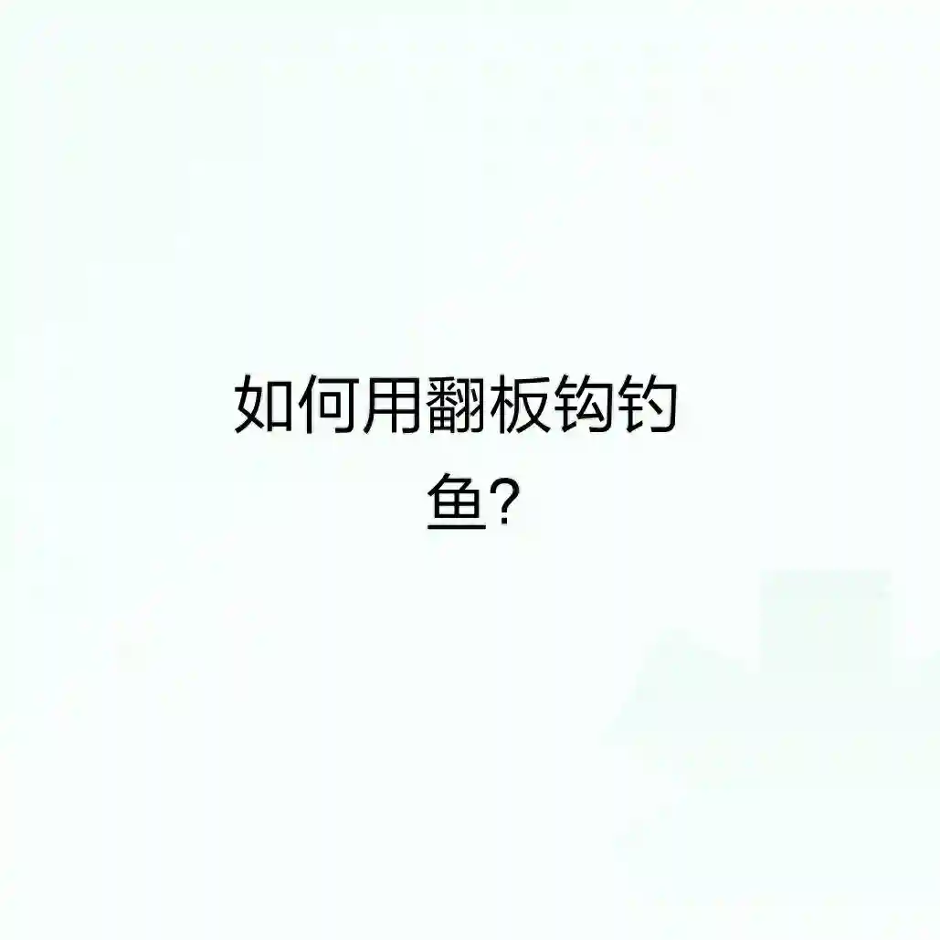 如何用翻板钩钓鱼？