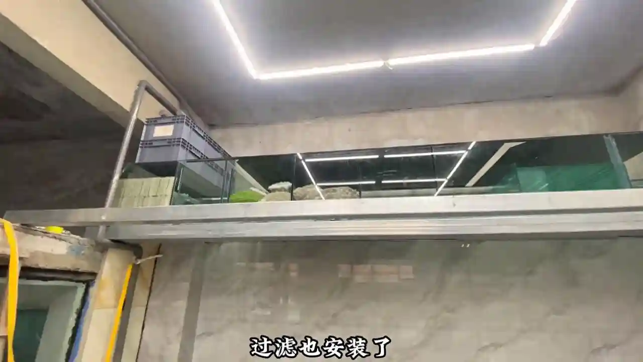 十米鱼池正式加水循环 十米巨物池开始循环，过几天准备放鱼